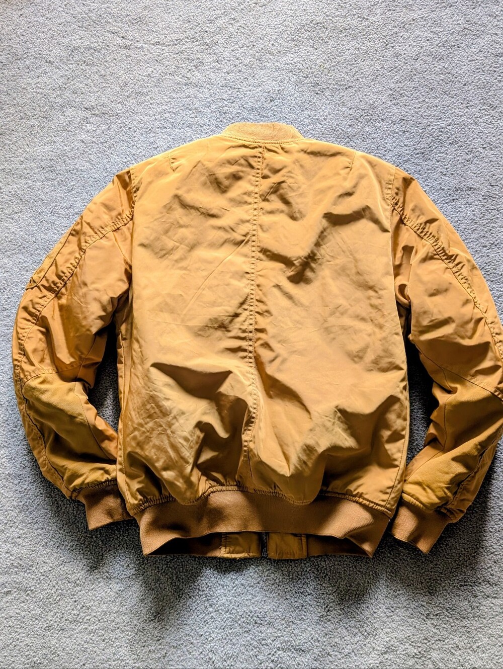 Pull&Bear Mustard Full Zip Bomber Jacket Full Zip (S) - Picture 4 of 4